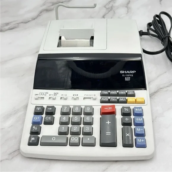 SHARP EL-1197PIII 12 Digit Electronic Calculator Printing Adding Machine Tested - Picture 2 of 8